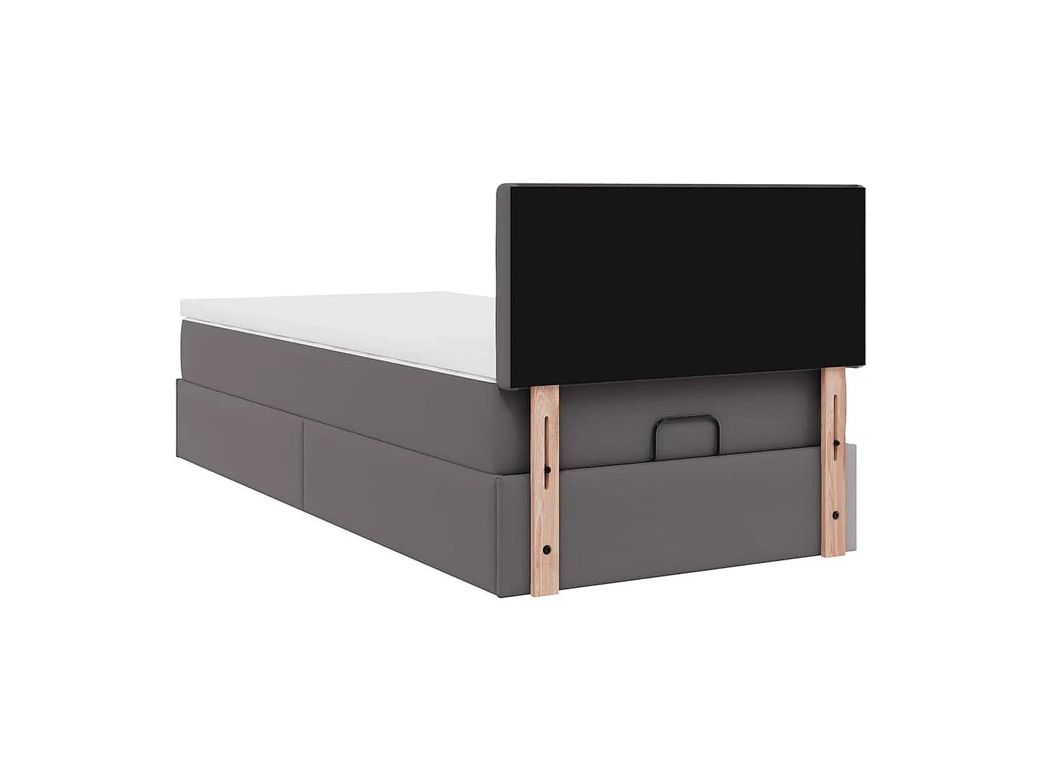 moldura de cama síriaXL otomana com colchão cinza 90x190cm couro falso