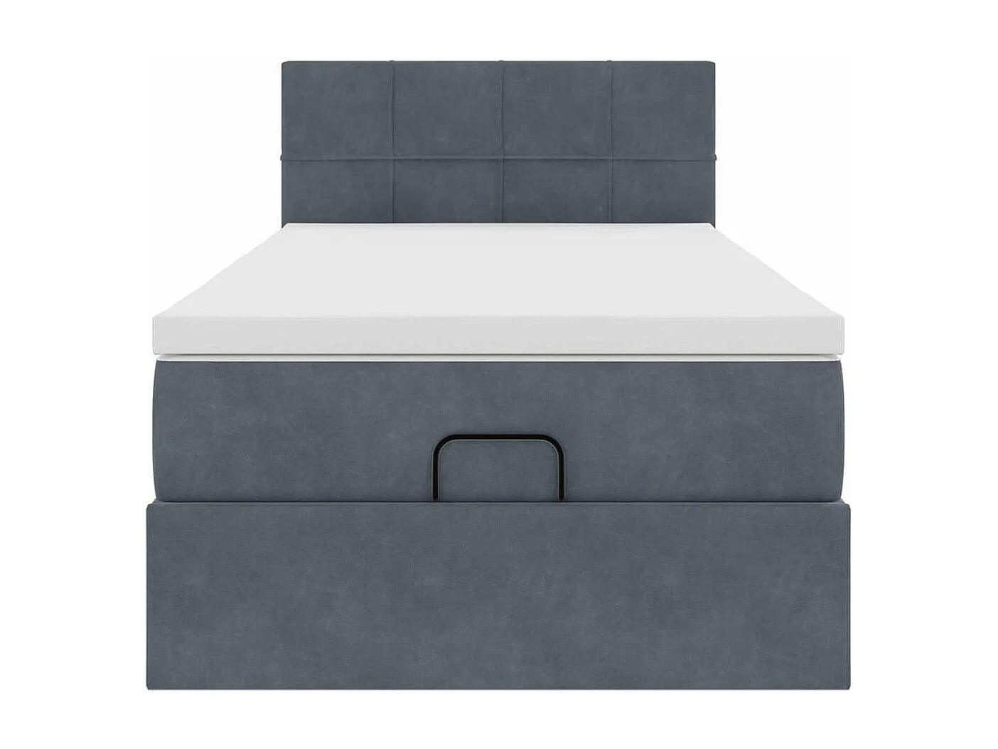 Cadre de lit ottoman avec matelas gris foncé 90x190 cm velours