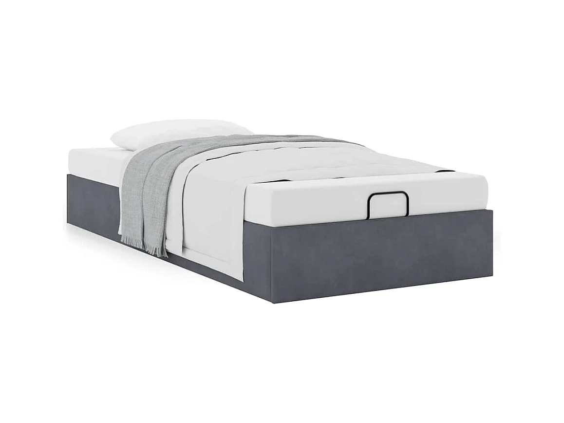 Bedframe zonder matras 90x190 cm fluweel donkergrijs