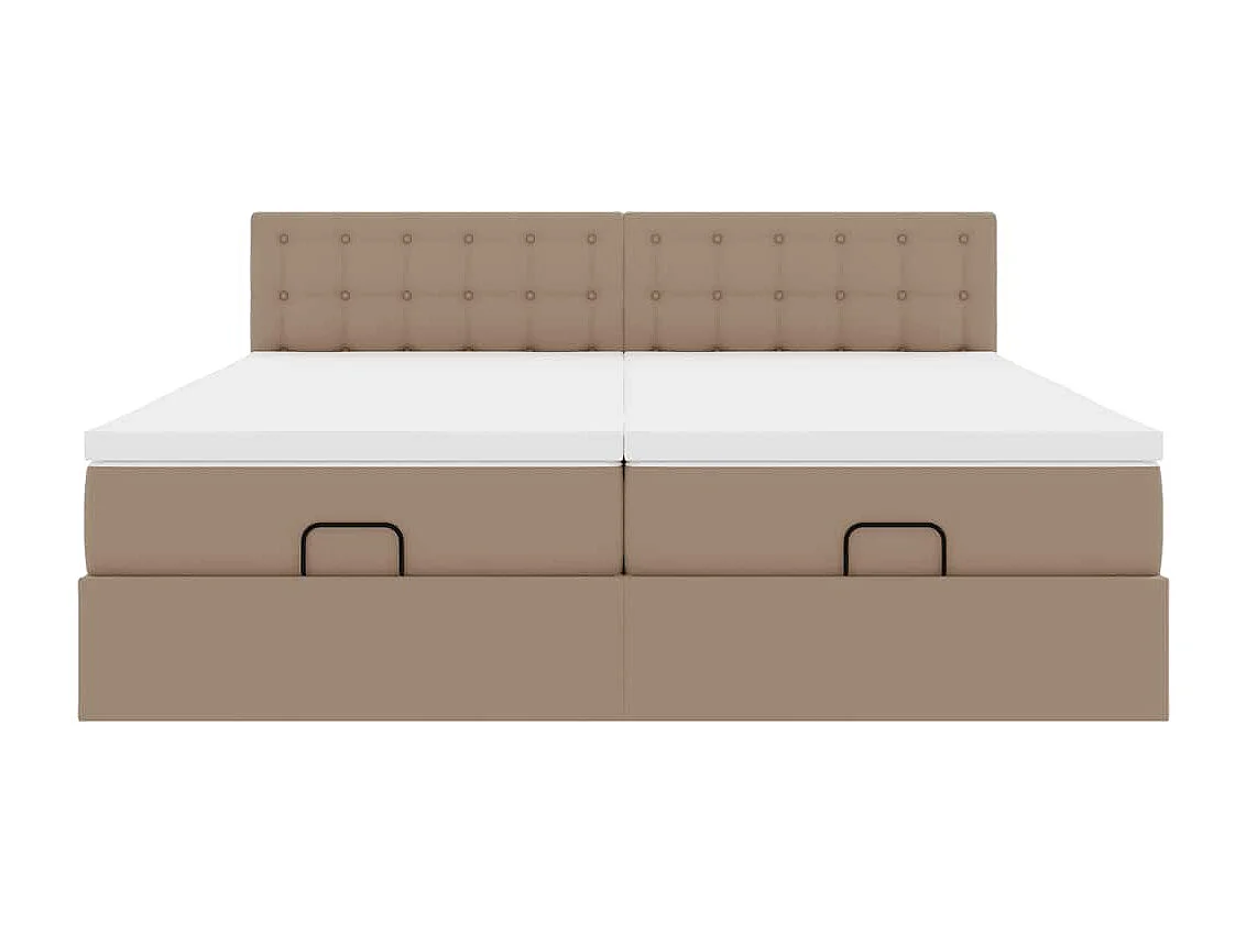 Estrutura de cama otomana com colchões cappucino 180x200 cm