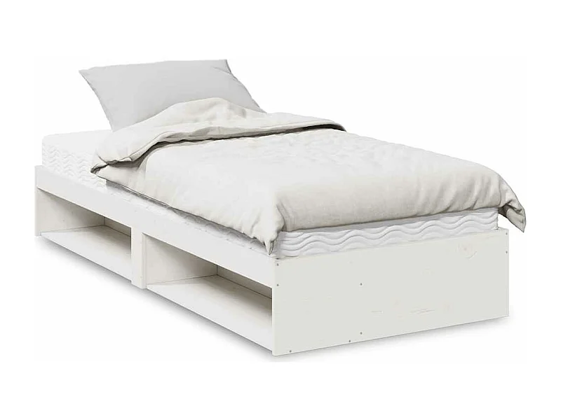 Lit de jour avec matelas blanc 90x190 cm bois de pin massif