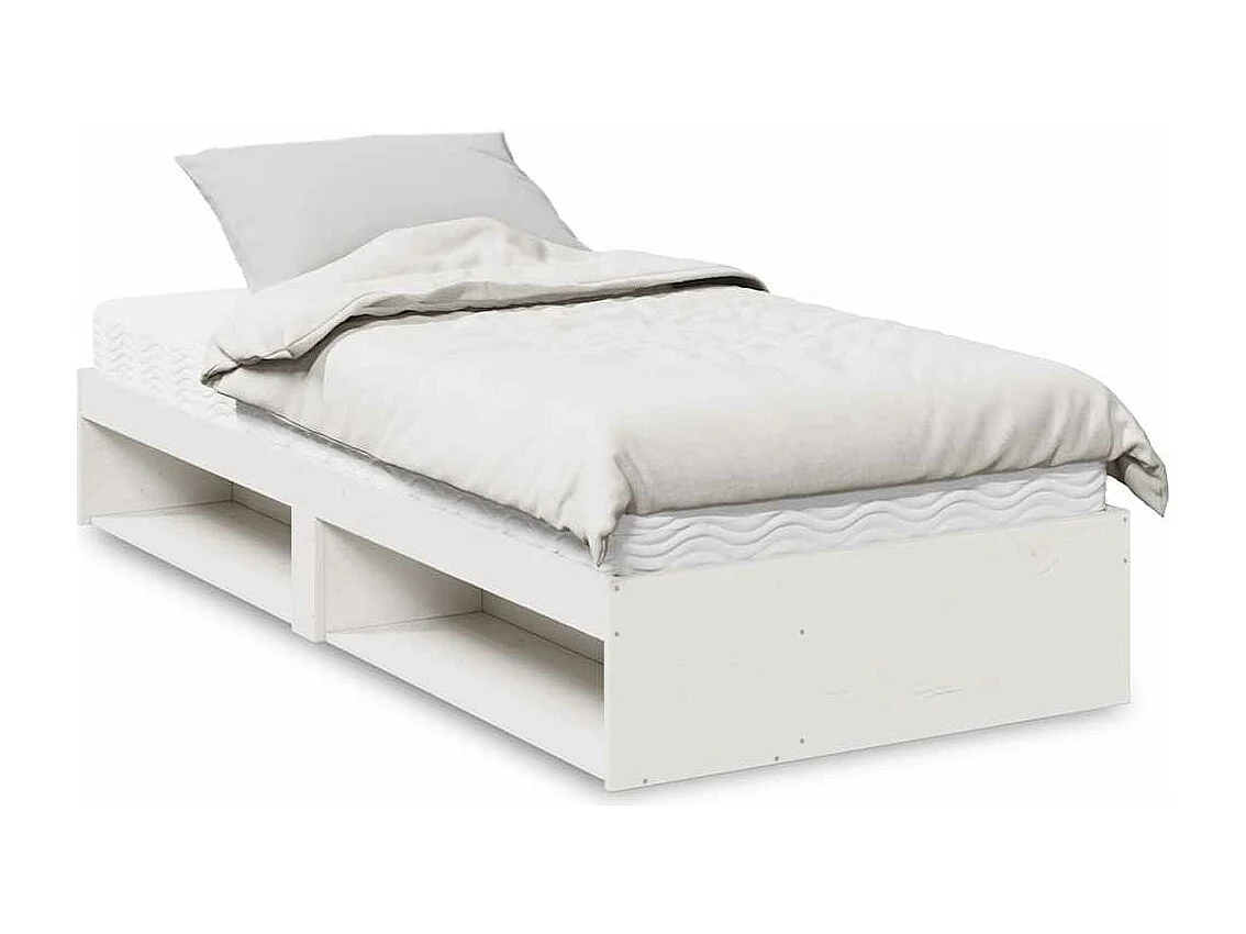 Lit de jour avec matelas blanc 90x190 cm bois de pin massif