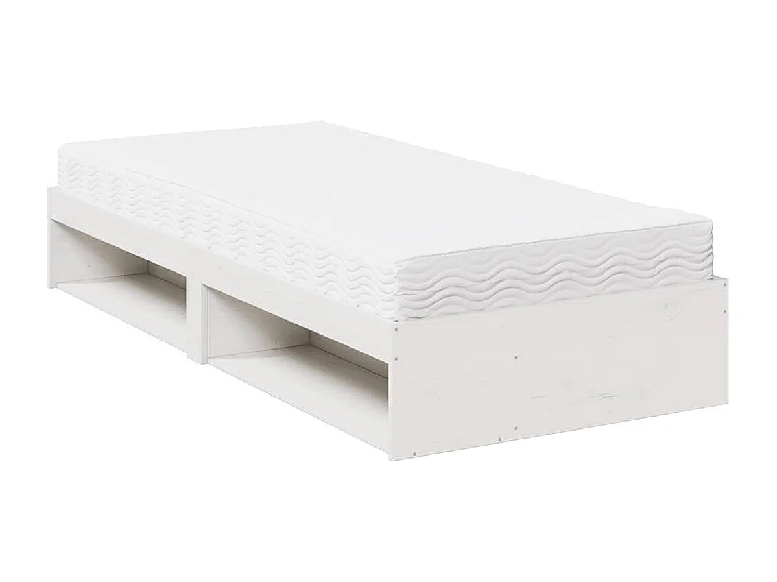 Lit de jour avec matelas blanc 90x190 cm bois de pin massif