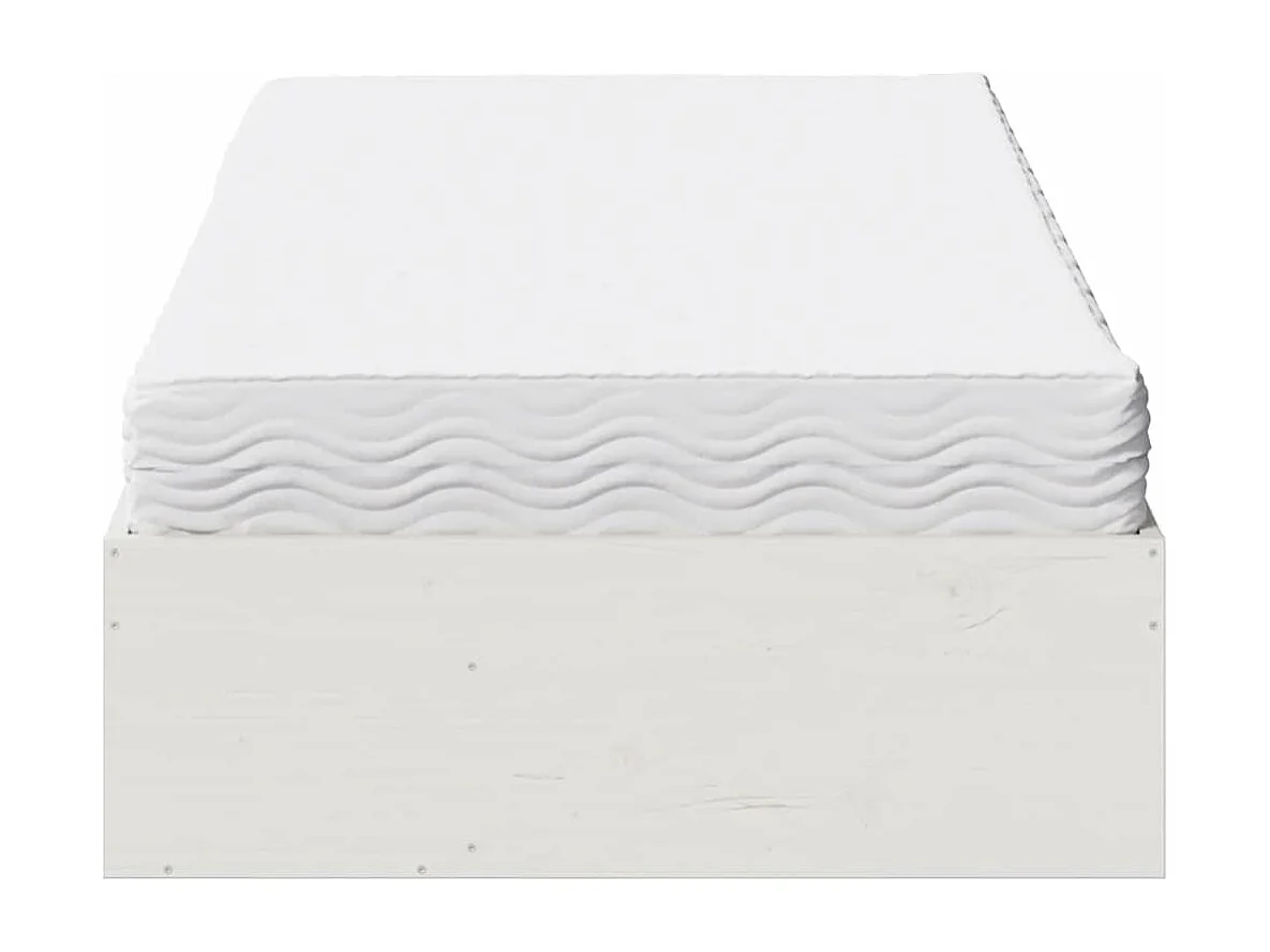 Lit de jour avec matelas blanc 90x190 cm bois de pin massif