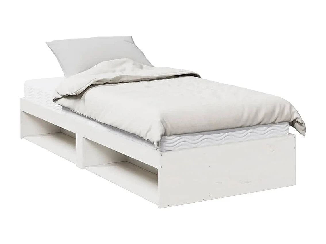 Lit de jour avec matelas blanc 90x190 cm bois de pin massif