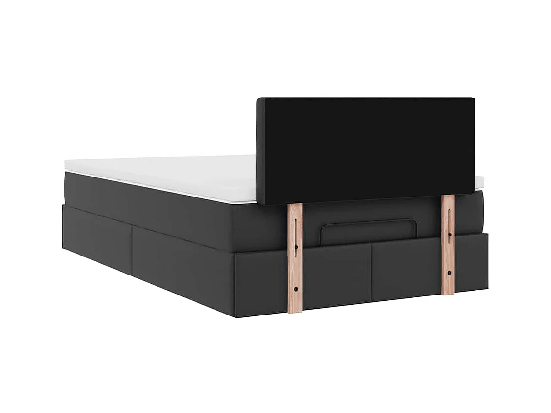 Cadre de lit ottoman avec matelas noir 120x190 cm similicuir