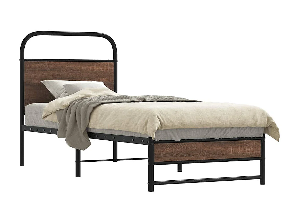 Bedframe zonder matras bewerkt hout bruin eikenkleur 80x200 cm