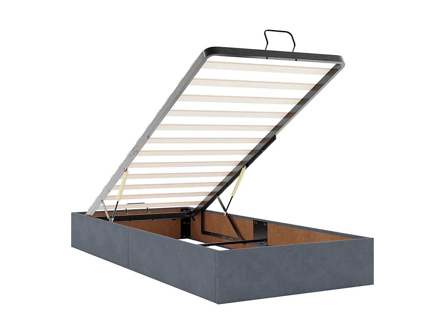 Cadre de lit ottoman avec matelas gris foncé 200x200 cm velours