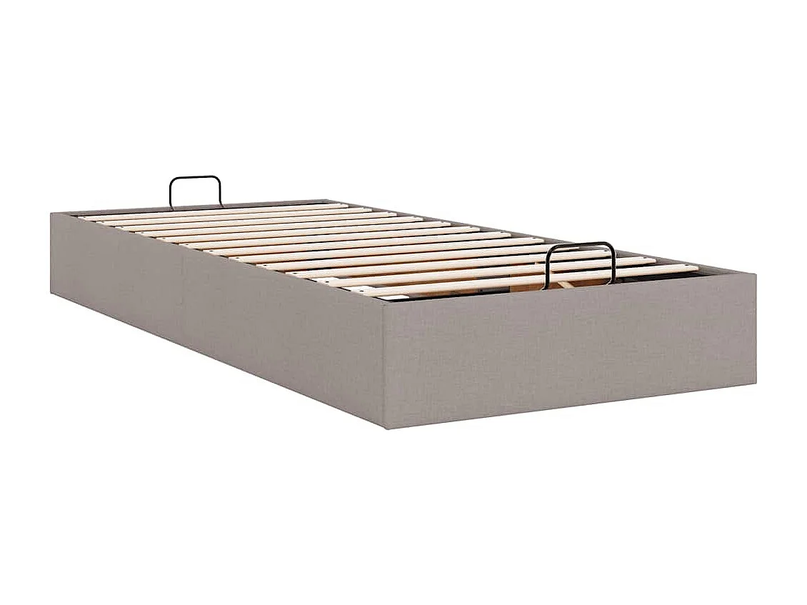 Cadre de lit ottoman sans matelas taupe 80x200 cm tissu