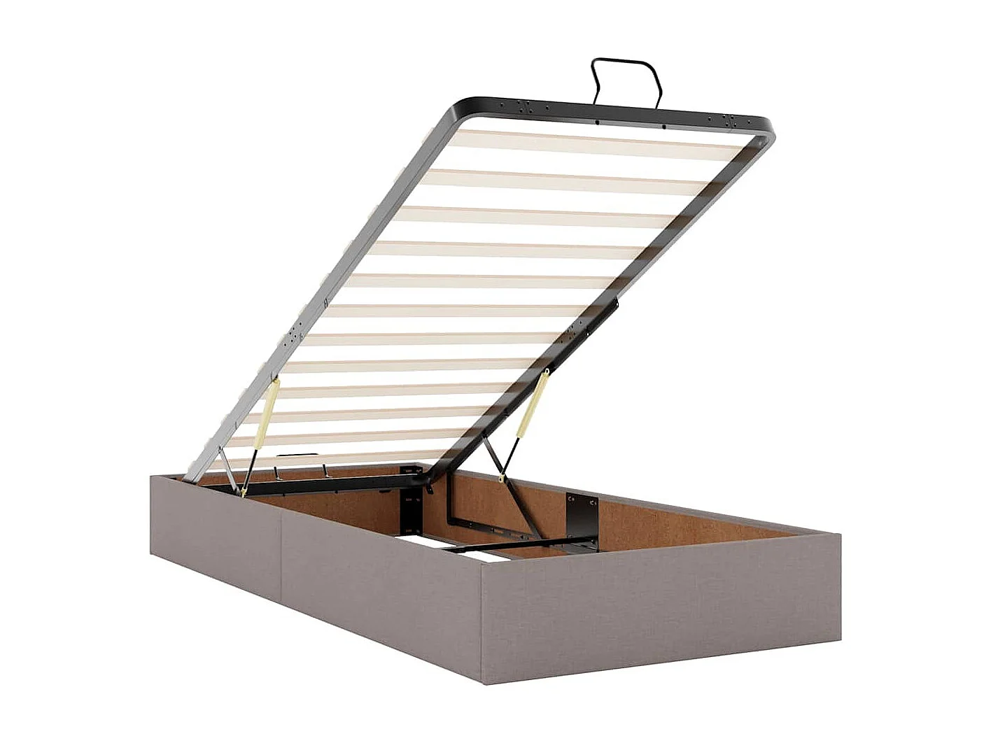 Cadre de lit ottoman sans matelas taupe 80x200 cm tissu