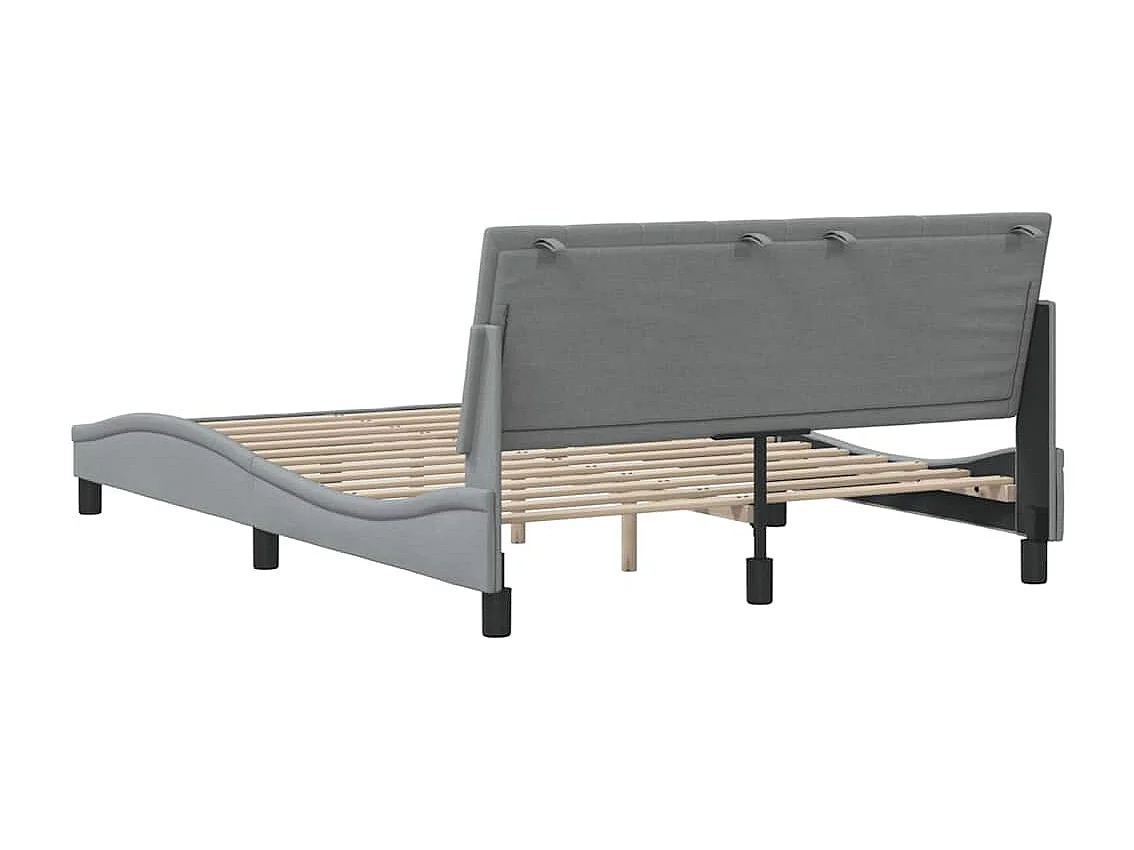 Cadre de lit sans matelas gris clair 140x200 cm tissu