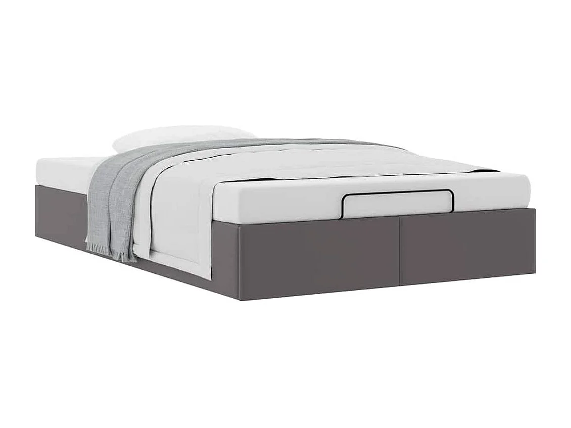 Cadre de lit ottoman sans matelas gris 120x190 cm similicuir