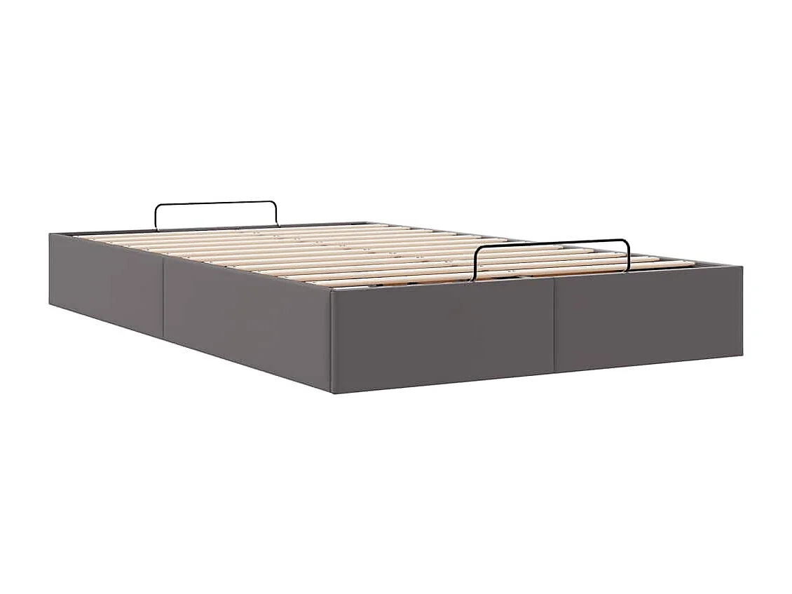 Cadre de lit ottoman sans matelas gris 120x190 cm similicuir