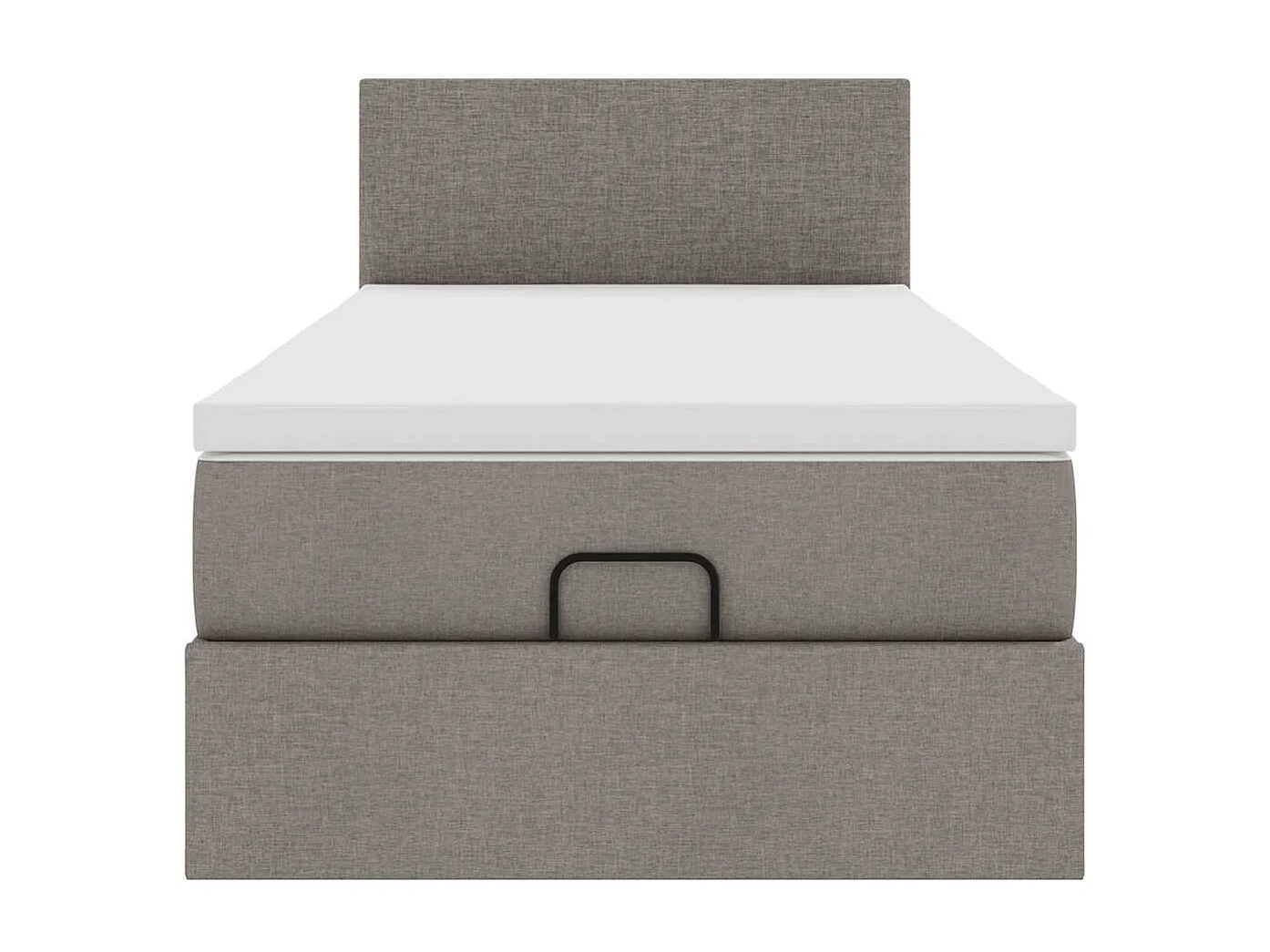 Estructura de cama otomana colchón tela gris pardo 90x190cm