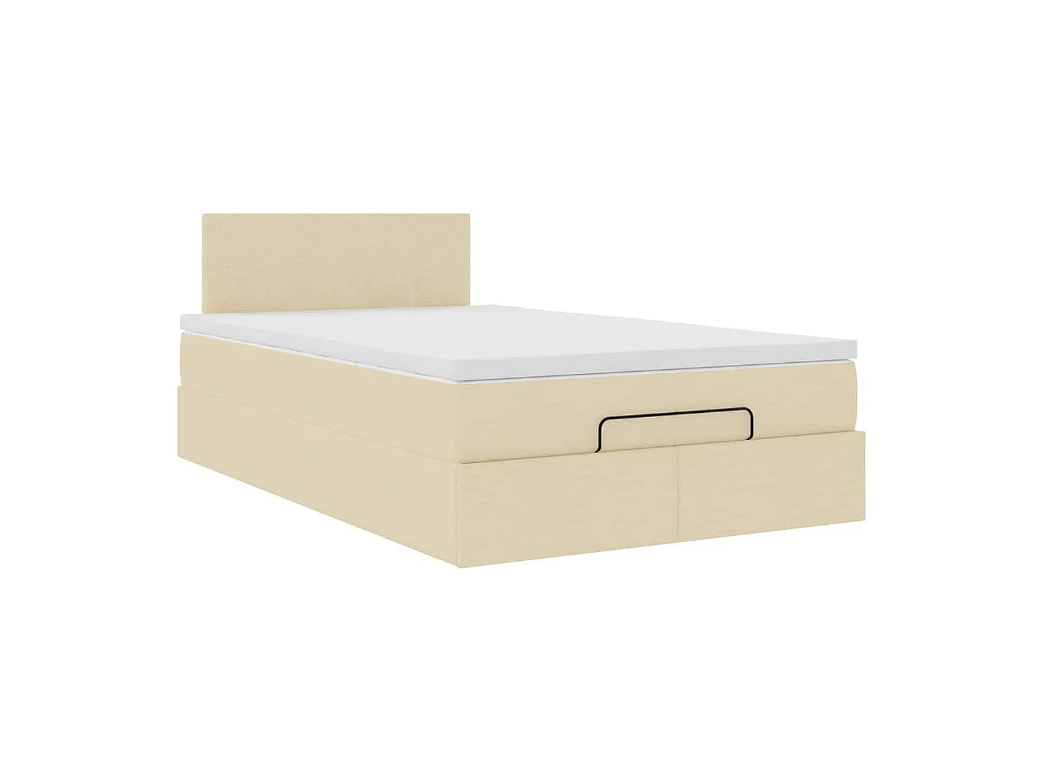 Cadre de lit ottoman avec matelas crème 120x200cm tissu