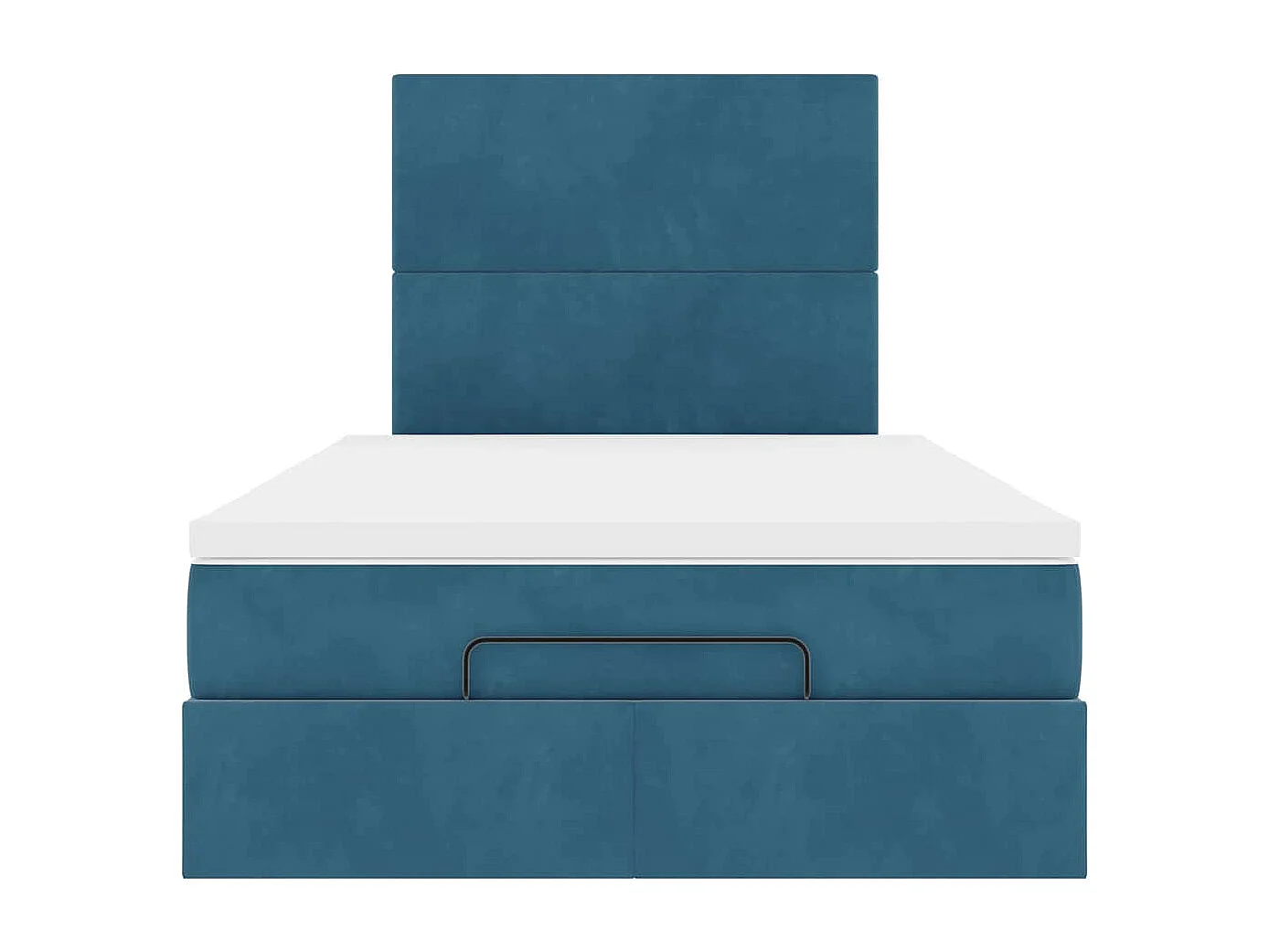 Cadre de lit ottoman avec matelas bleu foncé 120x190 cm velours