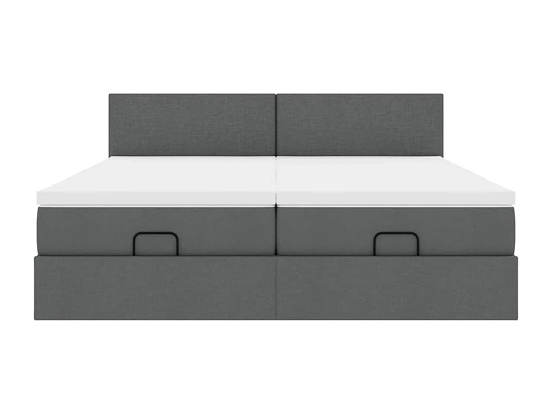 Estructura cama otomana colchones tela gris oscuro 180x200cm