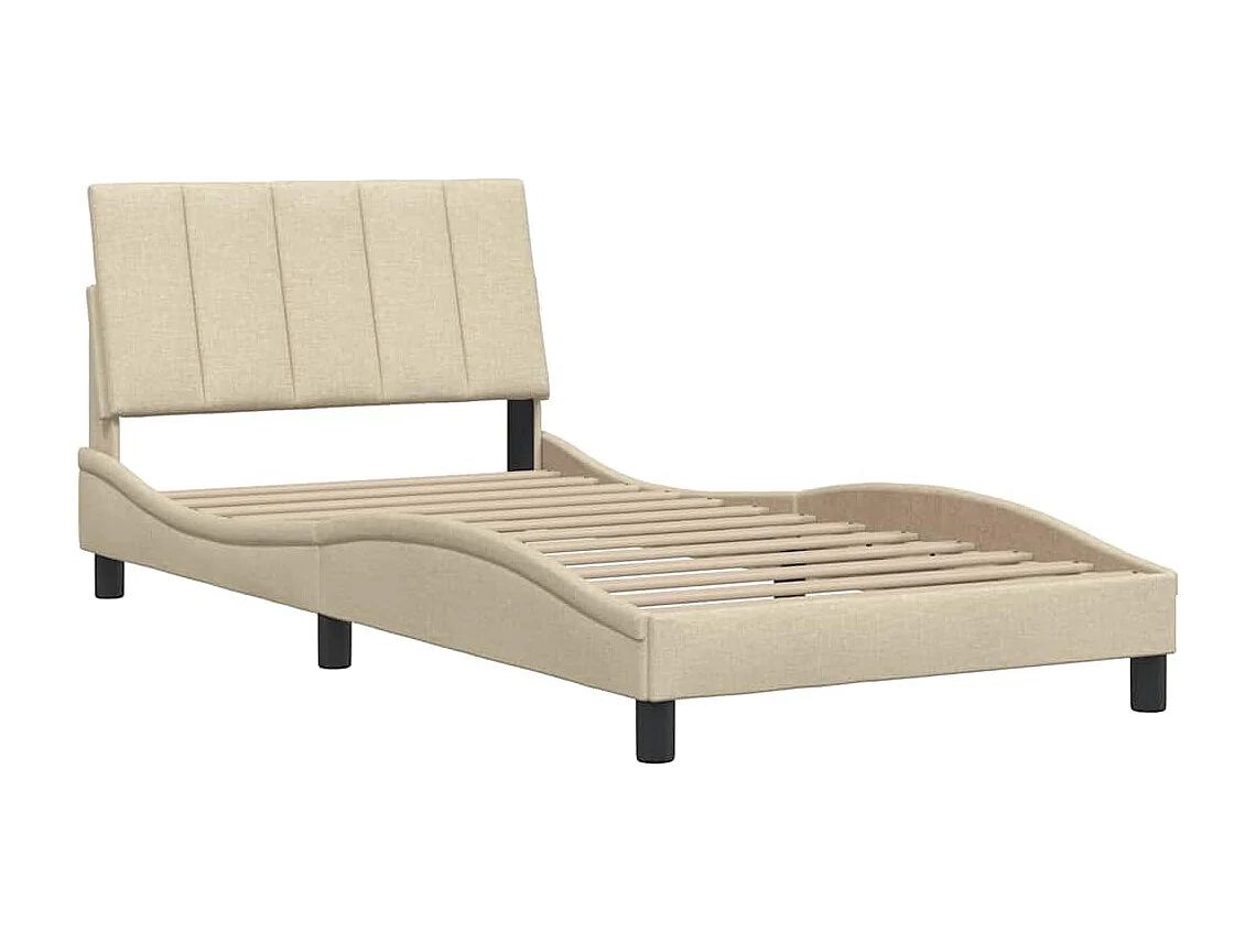 Bedframe zonder matras "Hanko" 100x200 cm stof crèmekleurig