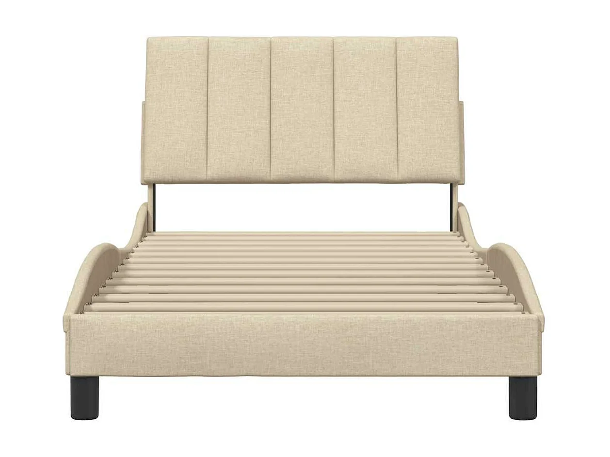 Bedframe zonder matras "Hanko" 100x200 cm stof crèmekleurig
