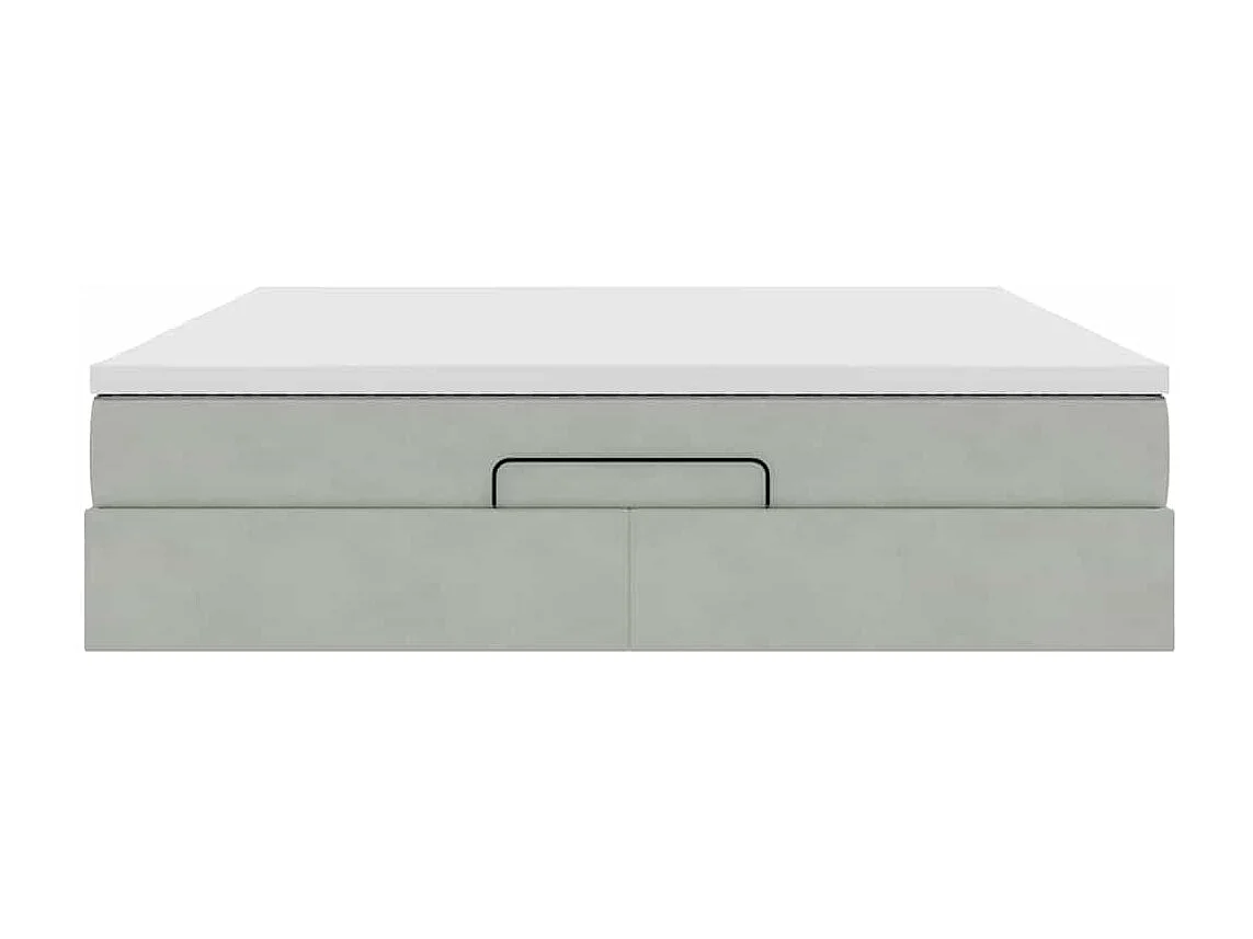 Ottoman bed met matras 180x200cm fluweel lichtgrijs