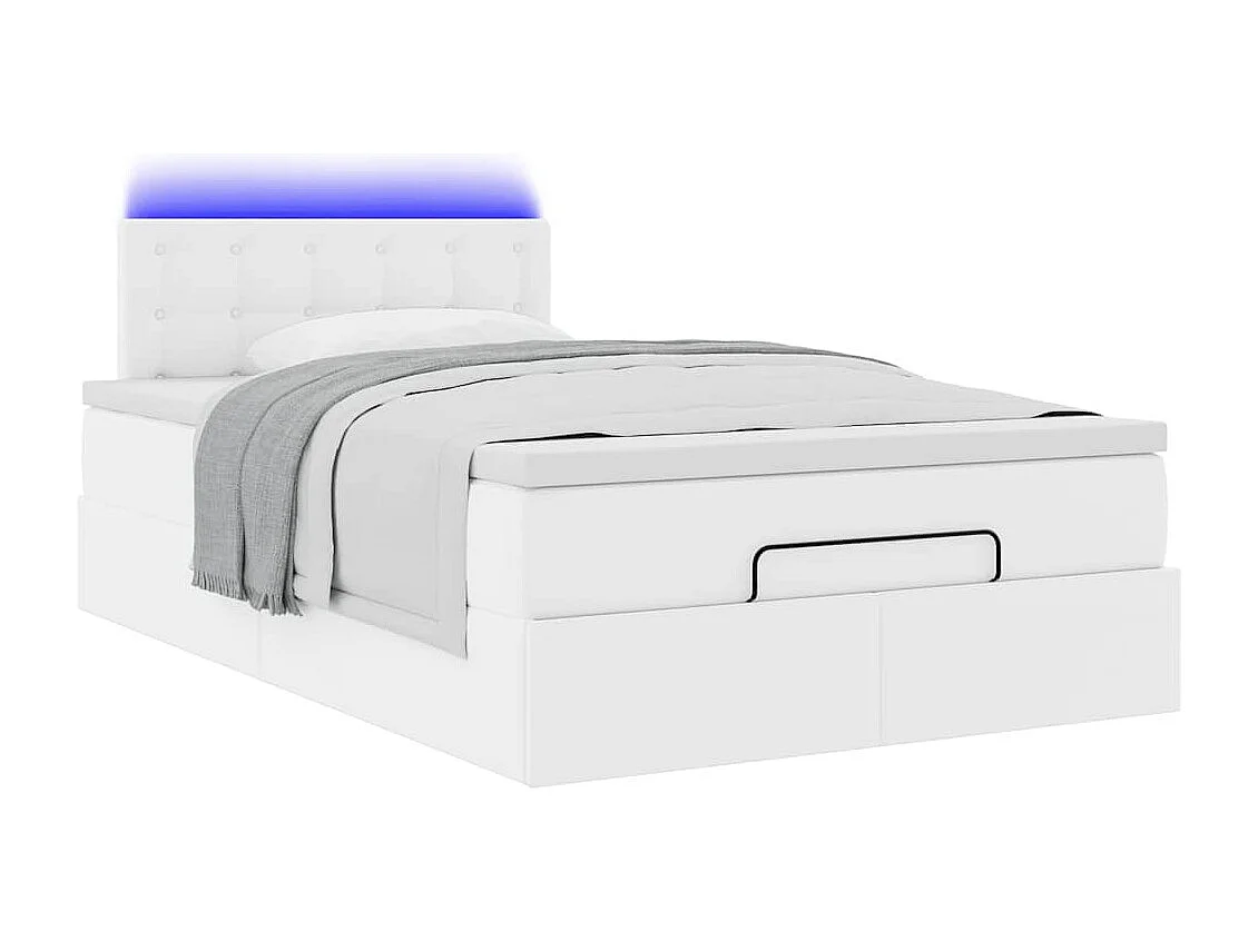 Estructura cama otomana colchón blanco puro 120x200cm