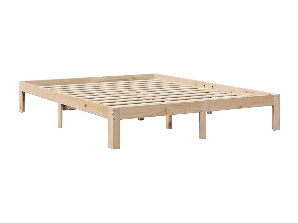 Cama con estantería sin colchón madera maciza de pino 150x200cm
