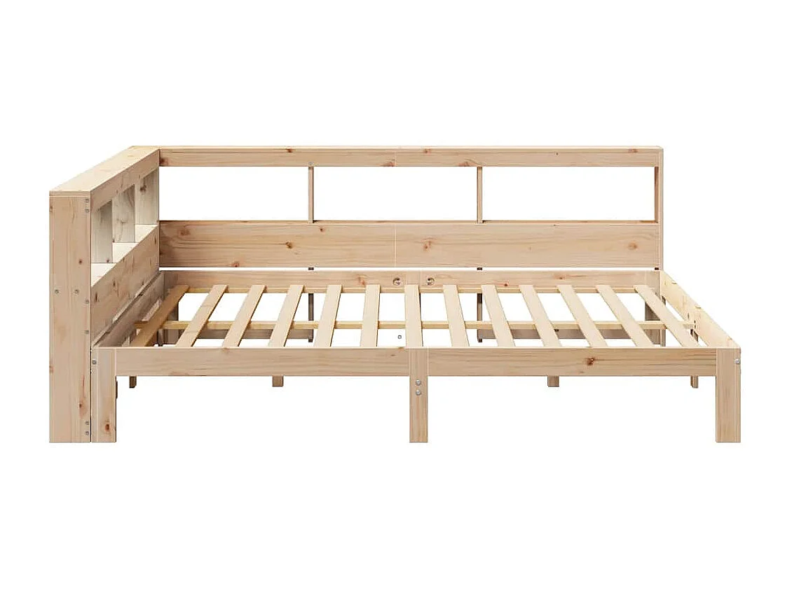 Cama con estantería sin colchón madera maciza de pino 150x200cm