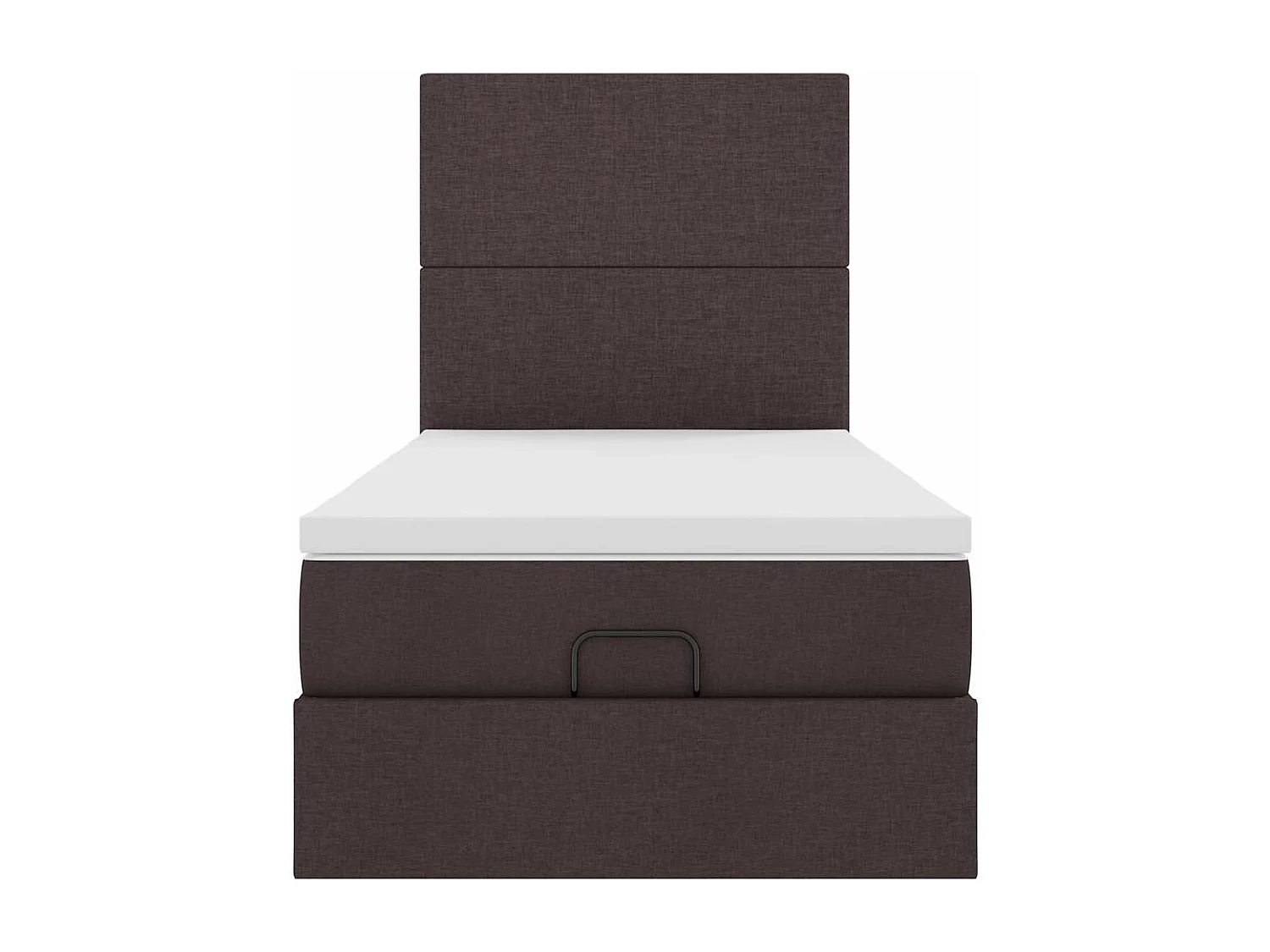 Cadre de lit ottoman avec matelas marron foncé 90x190 cm tissu