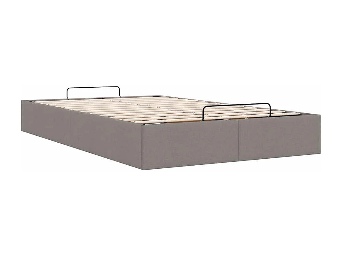 Cadre de lit ottoman sans matelas taupe 120x190 cm tissu
