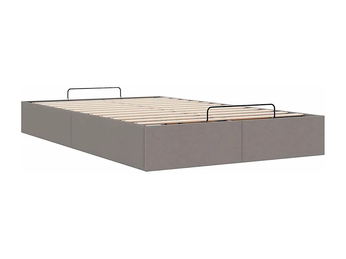 Cadre de lit ottoman sans matelas taupe 120x190 cm tissu