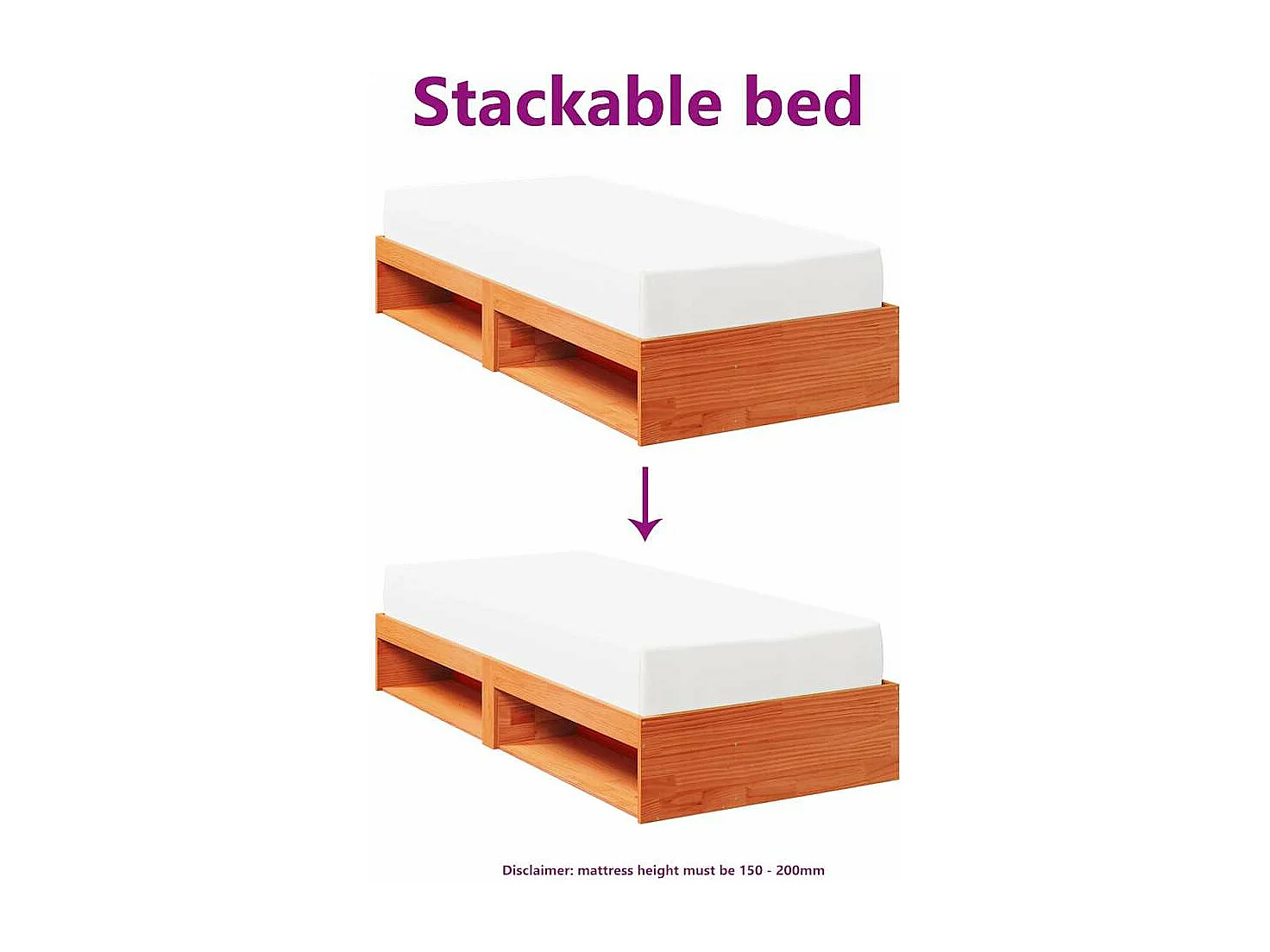 Lit de jour sans matelas cire marron 90x190 cm bois pin massif