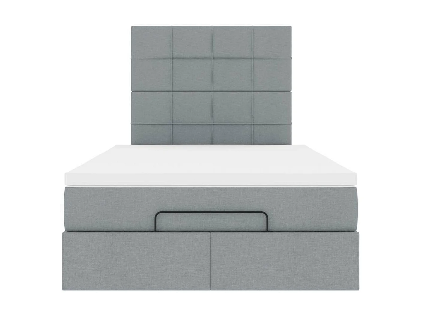 Cadre de lit ottoman et matelas gris clair 120x200 cm tissu