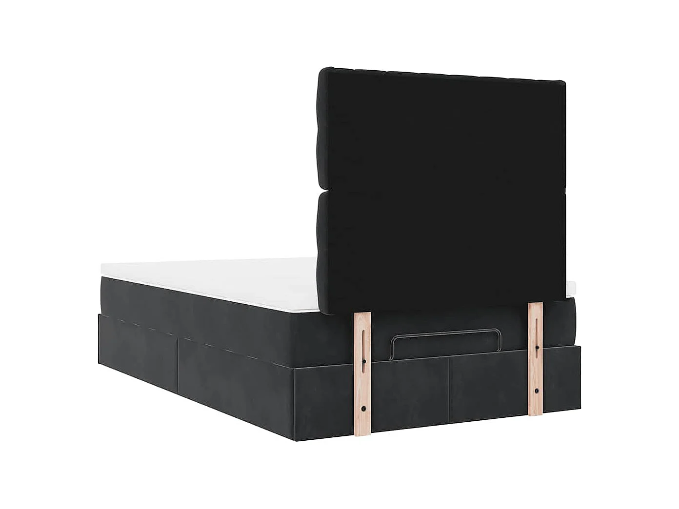 Cadre de lit ottoman avec matelas noir 120x200 cm velours