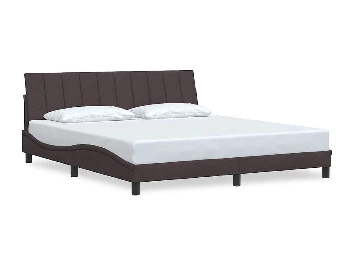 Cama sin colchón de tela marrón oscuro 180x200 cm