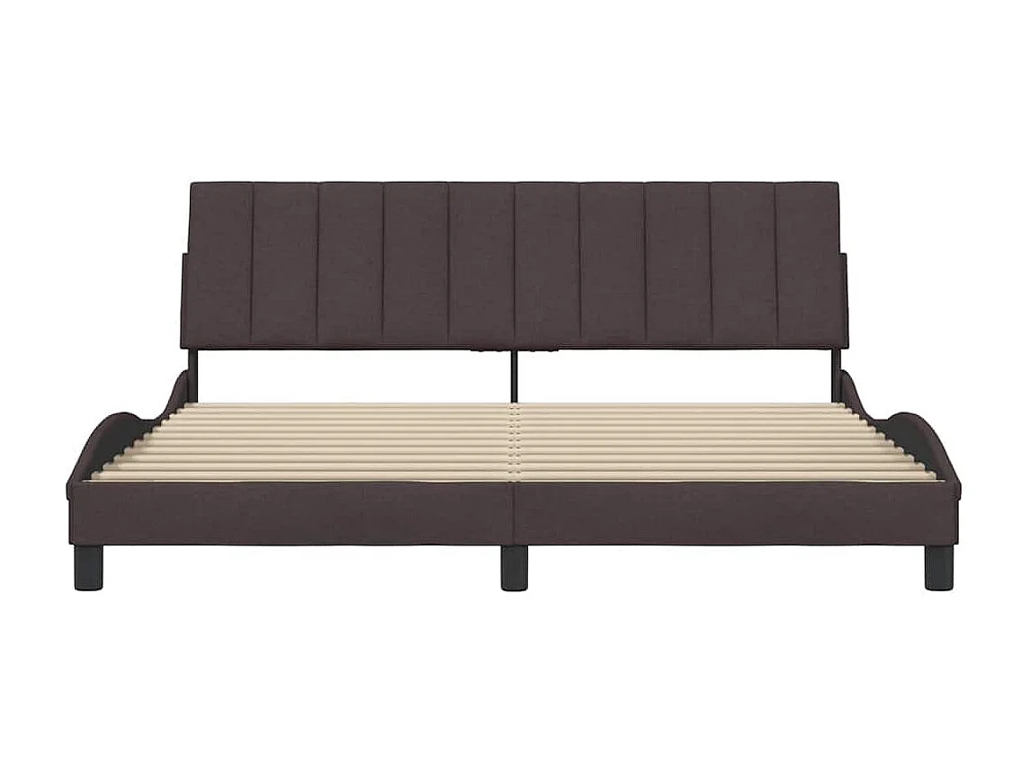 Cama sin colchón de tela marrón oscuro 180x200 cm