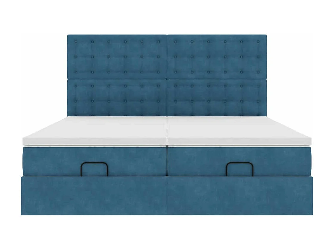 Ottoman bed met matrassen 180x200cm fluweel donkerblauw