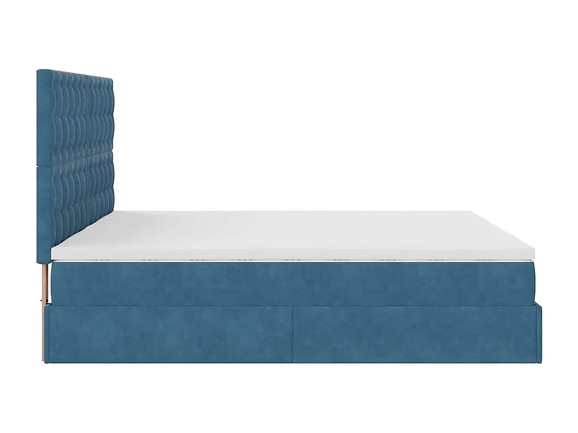 Ottoman bed met matrassen 180x200cm fluweel donkerblauw