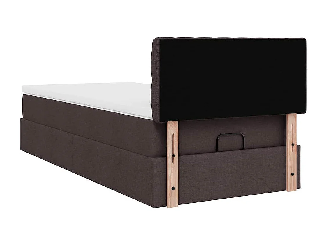 Ottoman bed met matras 90x190cm stof donkerbruin