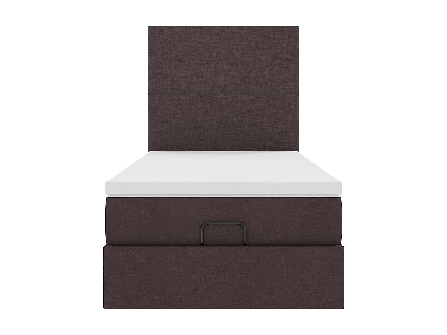 Cadre de lit ottoman avec matelas marron foncé 80x200 cm tissu