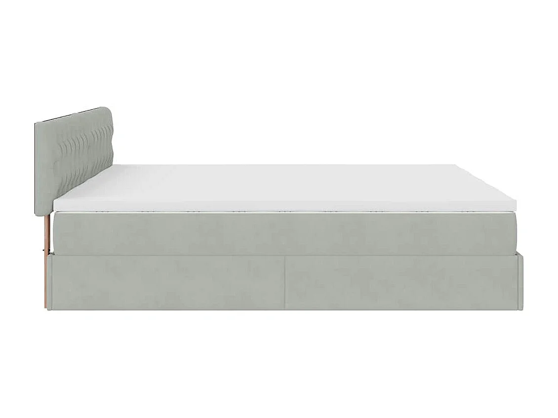 Ottoman bed met matrassen 180x200cm fluweel lichtgrijs