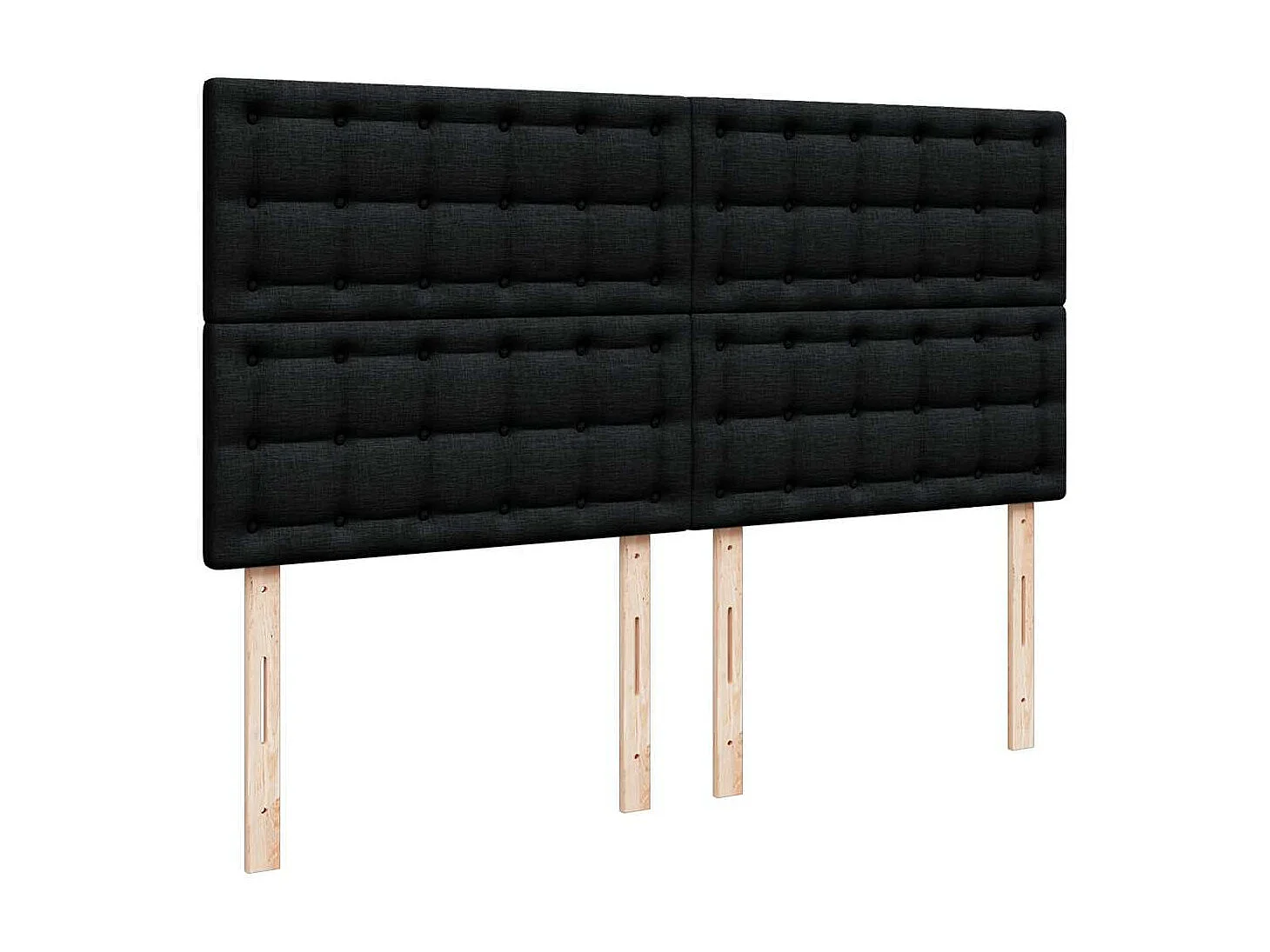 Cadre de lit ottoman avec matelas noir 180x200 cm tissu