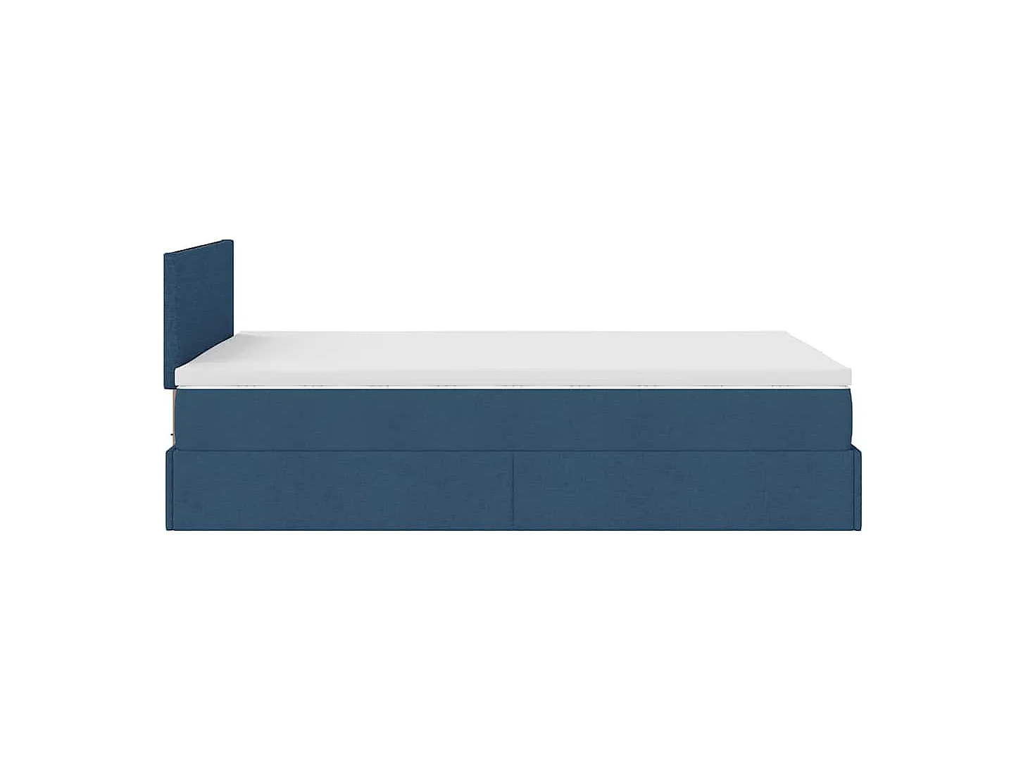 Cadre de lit ottoman avec matelas bleu 120x190 cm tissu