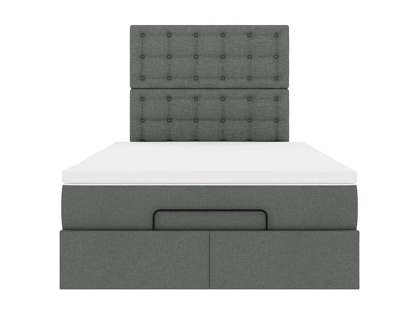 Cadre de lit ottoman avec matelas gris foncé 120x200cm tissu