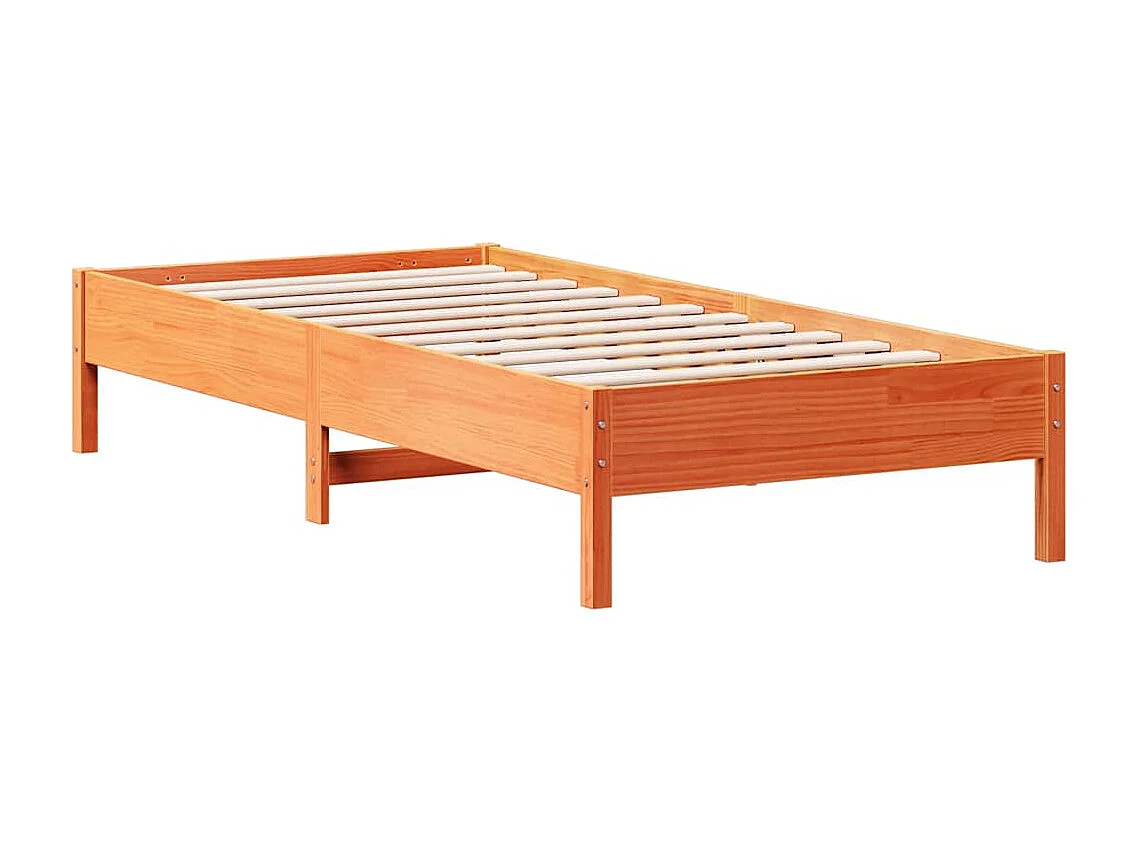 Cama com estante sem colchão 75x190cm pinho maciço castanho-mel