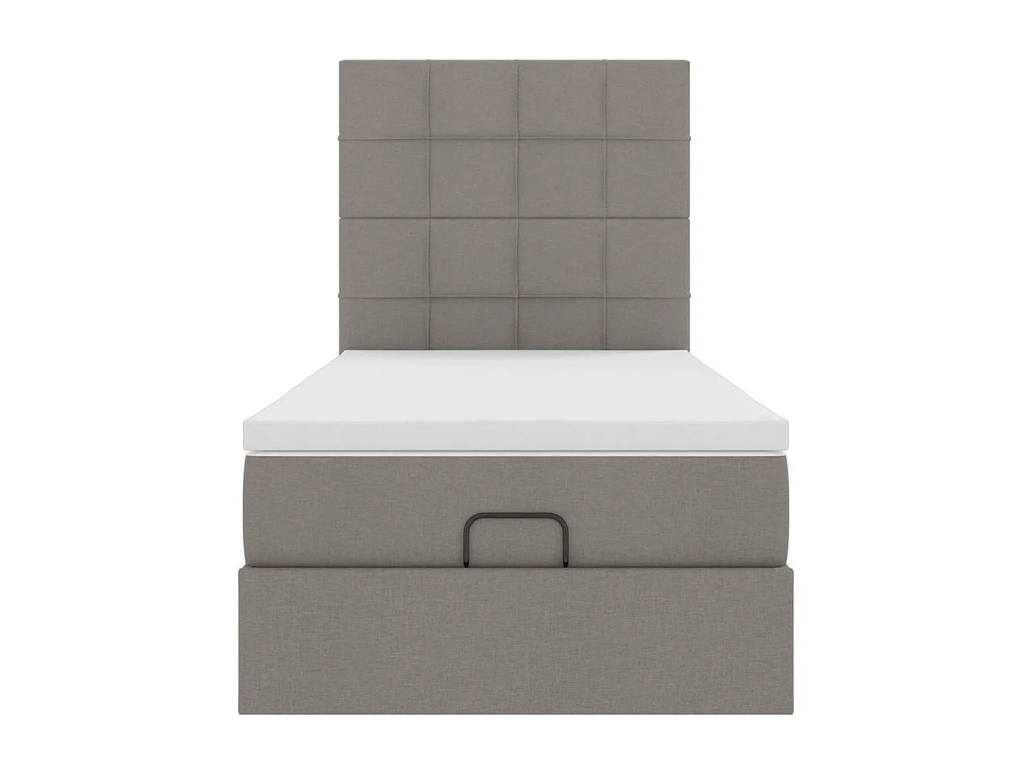 Cadre de lit ottoman avec matelas taupe 90x190 cm tissu