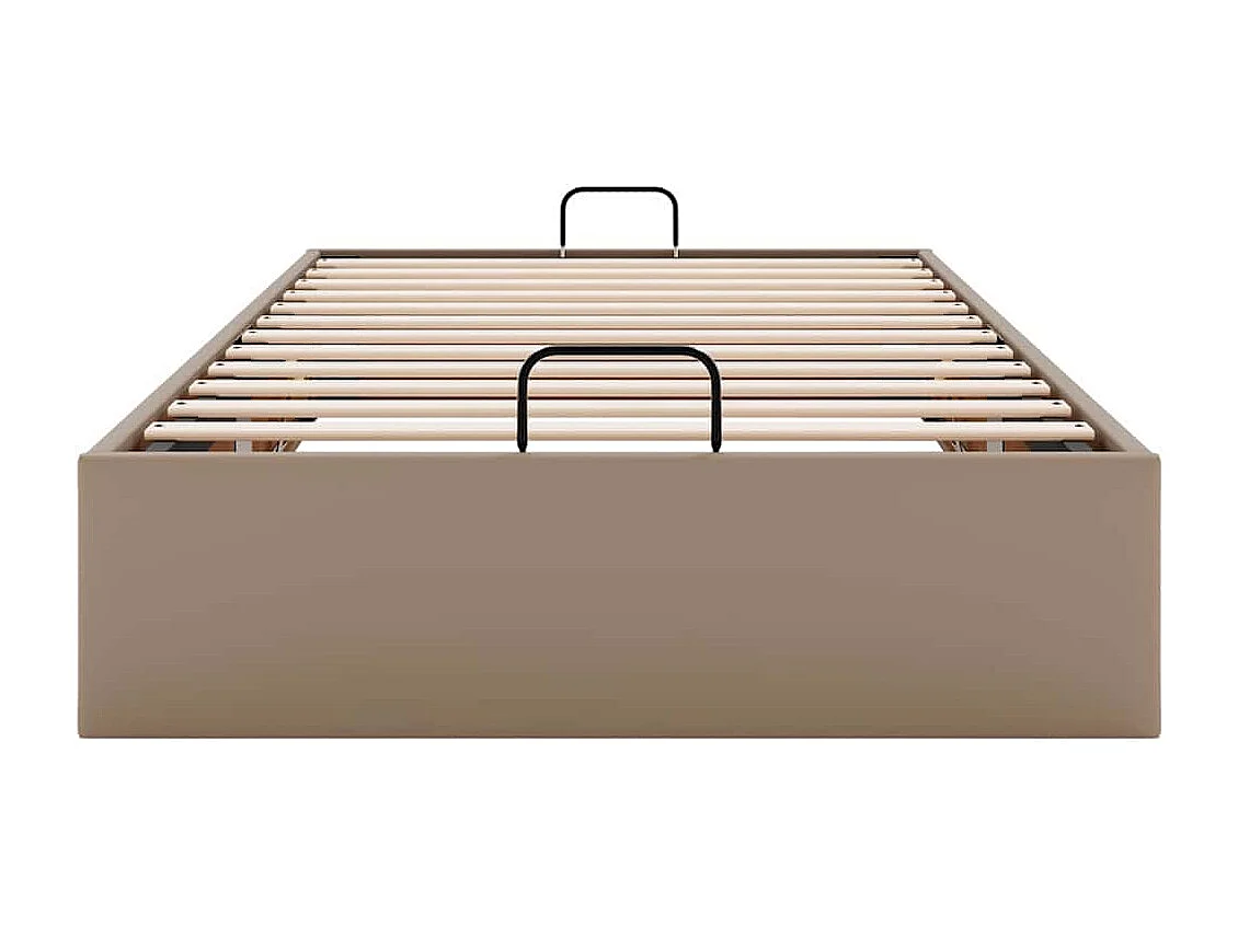 Estructura cama otomana sin colchón cuero sintético cappucino