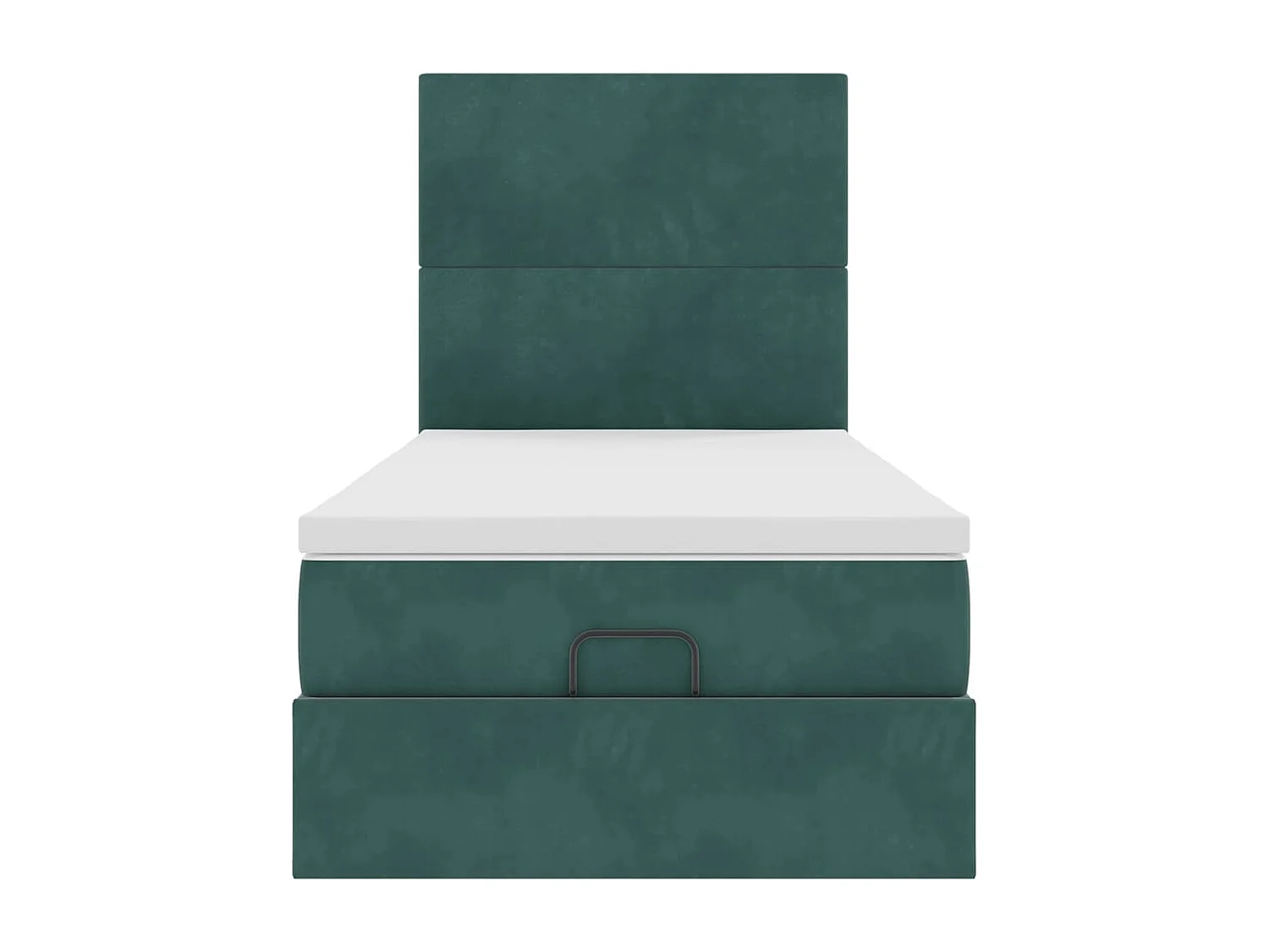 Estructura de cama otomana colchones terciopelo verde oscuro