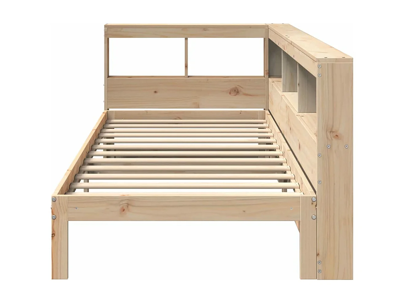 Lit bibliothèque sans matelas 90x190 cm bois de pin massif
