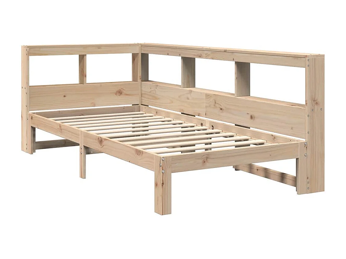 Lit bibliothèque sans matelas 90x190 cm bois de pin massif