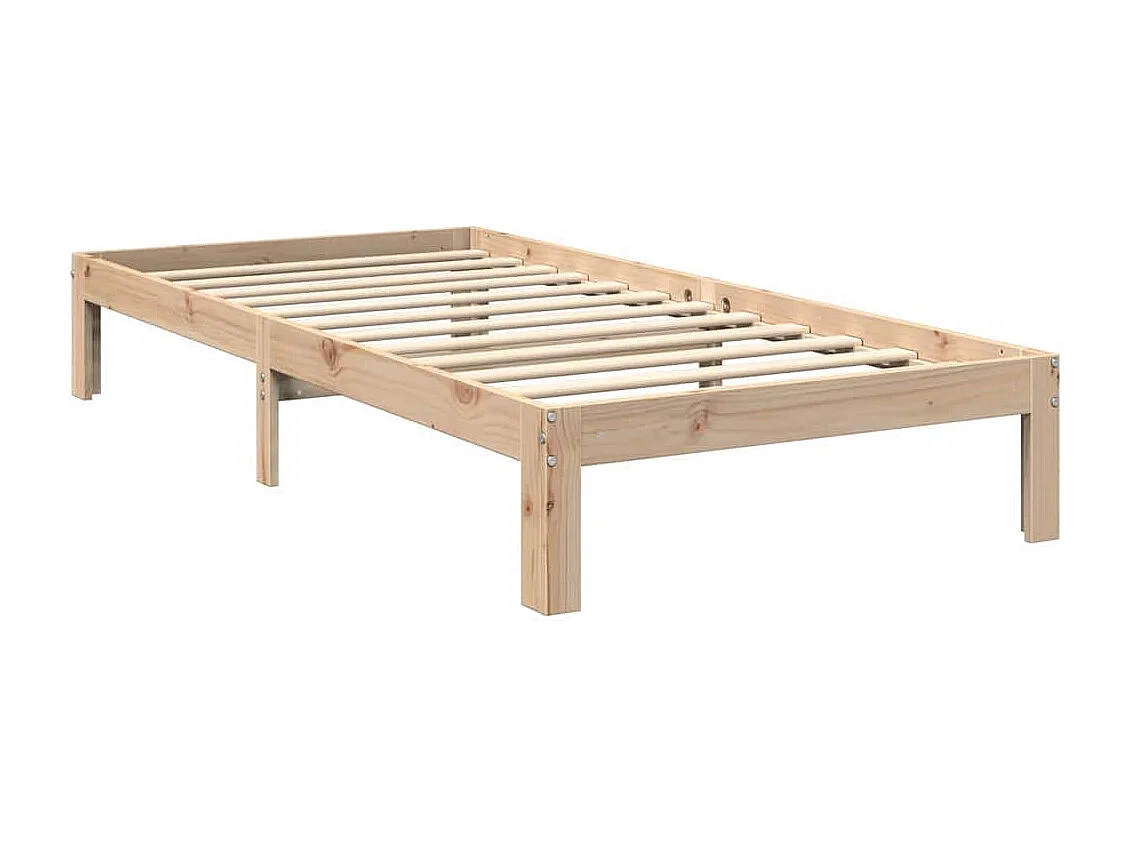 Lit bibliothèque sans matelas 90x190 cm bois de pin massif